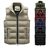 JIAYOUA Steppweste Herren Weste mit Reißverschluss Taschen Männer Leicht Winterweste Outdoor Stehkragen Daunenweste Freizeit Gilet Ärmellos Jacke Große Größe Sport Übergangsjack