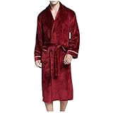 Morgenmantel Herren Flauschig Bademantel Fleece Morgenmantel Plüsch Warme Hausmantel Lang Weich Saunamantel Für Spa Und Urlaub Soft Robe Geschenke Fur Manner Weihnachten Party H