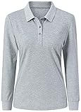 AjezMax Poloshirt Damen Funktions Poloshirt Langarm Polohemd Sport Tennis Golf Polo Wintershirts mit Kragen Small Floral g