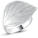 Vinani Ring Blatt sandgestrahlt glänzend breit Sterling Silber 925 Größe 64 Baum (20.4) 2RBT64