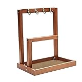 LLNB Holz Schmuckregal/Halskettenhalter Ohrring Schlüssel Uhrenständer Ring Tablett Und Haken Lagerregal Ornamente Eingangstür Haken Dekoration Schreibtisch Organizer Stand,B