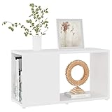 Tidyard TV Schrank Lowboard TV Möbel Tisch Board Sideboard Fernsehtisch Fernsehschrank HiFi-Schrank Bücherregal Weiß 60x24x32cm Spanp