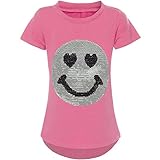 BEZLIT Kurzarm Mädchen T-Shirt Wende-Pailletten Motiv Glitzer Bluse 21287 Rosa Größe 164