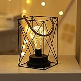 DELITLS LED-Laterne mit Metallkäfig, batteriebetrieben/USB-Aufladung, ideal für Heimdekoration, Hochzeiten, Partys, Terrassen, Veranstaltungen, Innen- und Außenbereich, als Geburtstagsgeschenk