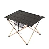 ABOOFAN Aluminium Outdoor Falttisch Outdoor Falttisch Faltbare Camping Picknicktische Tragbare Leichte Beistelltisch für Garten BBQ Camping Beach Black