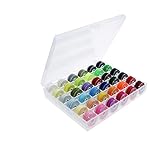 HSJWOSA Organisiert 36Pcs Bobbin und 40meters Nähgarn mit Klöppelhalter Fall Nähen Werkzeuge Compatible with Nähmaschine Vorteilhaft (Color : Multi-Colored)