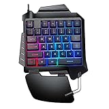 Mechanisches Gefühl Einhand der Gaming-Tastatur Mini Backlit Mechanische Einhänder-Kabel-Tastatur mit Handgelenkstütze für Computer-PC-Desktop