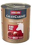 animonda Gran Carno adult Single Protein Hundefutter, Nassfutter für ausgewachsene Hunde, Rind pur, 6 x 800 g, 6er Pack (6 x 0.8 kilograms)