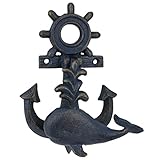 LJBP Türklopfer Blauer Delphin Türklopfer, Wandbehang Türabzieher mit Schrauben, Haustür/Gartentor/Scheune Türk