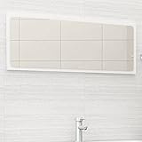 (Wir Versenden Schnell) Dekorativer Badezimmerspiegel, Badspiegel, Minimalistischer Wandspiegel,für Wohnzimmer, Bad, Eingang, WC,Einfach zu Säubern,Badspiegel Weiß 100x1,5x37 cm Spanp