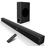 Soundbar mit Subwoofer, TV 2.1-Kanal-Soundbar, Surround Sound-System, Funktioniert mit 4K, HD und Smart Tvs, mit Bluetooth 5.0 (Modell: P27, 120 W)