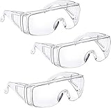 Schutzbrille für Brillenträger - Tavool Antibeschlag-Schutzbrille Augenschutz mit klarer Sicht, Kratzfest und UV-beständiger Labor Schutzbrille über Brille Männer Frauen Clear 3er Pack