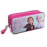 Frozen Anna und Elsa Federmäppchen-Tomicy Federmäppchen mit Reißverschluss mit großer Kapazität, Schulbleistift-Stiftbeutel, Cartoon Schreibwarentasche für Mädchen, Studenten und Bürobedarf, L