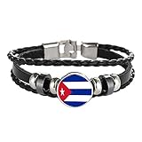 Kuba Flagge geflochtenes Armband Leder Kette Kristall Armband Souvenir, Mode handgefertigte Armband für Mann & Frau besonderes Tagesgeschenk