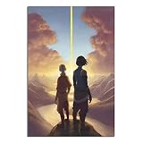 RQSY Avatar The Last Airbender Aang und Korra Anime-Poster auf Leinwand, modernes Büro, Familie, Schlafzimmer, dekorative Poster, Geschenk, Wanddekoration, Malerei, Poster, 20 x 30