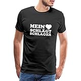 Spreadshirt Mein Herz Schlägt Schlager Schlagermusik Männer Premium T-Shirt, L, Schw