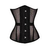 Damen Unterbrustkorsett, sexy, atmungsaktiv, Shapewear, Oberteil, Schnürung, Rücken, Taillentrainer für Bauchkontrolle, Schwarz , 38