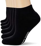 Tommy Hilfiger Womens Women's Sneaker Multipack 6 Pack Casual Sock, Black, 39/42
