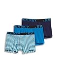 Jockey Herren Unterwäsche ActiveStretch Boxer Brief - 3er Pack, True Navy/White & Blue Stripe/Turquoise, X-Larg