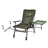 Carp Angelstuhl Campingstuhl F5R ST/P Stuhl Deluxe Karpfen Angler Campingstuhl mit extra Höhe und Tisch Ang