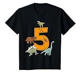 Kinder Geburtstagsshirt 5 Jahre Junge Dinosaurier Dino T-S