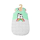 Heless 1194 - Schlafsack für Puppen im Pinguin Pünktchen Design, mit Pinguin-Aufdruck und Klettverschluss, kuschelweich, Größe 28 - 35
