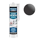 Sanitär Silikon - schimmelresistent für Dusche und Bad, lösungsmittelfrei 300ml Kartusche (ANTHRAZIT)