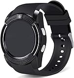 Smartwatch,Bluetooth Smartwatch Touchscreen Armbanduhr mit Kamera/SIM-Karte, wasserdichtes Telefon Smart Watch Sport Fitness Tracker für Android iPhone IOS Handys Huawei für Kinder Frauen M