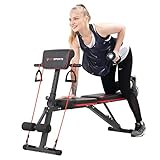 CITYSPORTS Klappbar Heimtraining Fitness, Fitnessbank, Trainingsbank mit Gewichten, Multifunktion Hantelbank Set für Ganzkörpertraining S1 S1-1