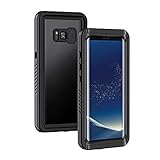 Lanhiem kompatibel mit Samsung Galaxy S8 Hülle, IP68 Wasserdicht Handyhülle 360 Grad Schutzhülle, Stoßfest Staubdicht Outdoor Panzerhülle mit Eingebautem Displayschutz, Schw