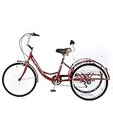 Erwachsenendreirad Dreirad für Erwachsene Dreirad Fahrräder 3wheel + Sitzrückenlehne, 7 Geschwindigkeitsfahrrad Outdoor Sports Erwachsene Dreirad Für Senioren, Frauen, Männer, R