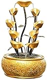 HOSMENDFOE Zimmerbrunnen Indoor Brunnen Home Office Desktop Wasser Keramik Brunnen Dekoration Ornaments Bunten Fließende Wasserfall Brunnen (Color : 17.7'')