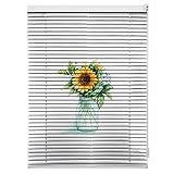 HWF Jalousien Weiß Aluminium Jalousie mit Blumenmuster, 80cm/100cm/120cm/140cm breit Horizontale Jalousien, Wasserdicht Verdunkelungsrollos mit Beschlägen (Size : 120x260cm(47.2x102in))