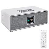 MEDION Life P85700 All in One Audio System (Internetradio, DAB+, UKW Radio, Bluetooth, Wandhalterung, USB, Kompaktanlage, Wecker, Nachtlicht) weiß