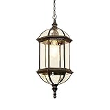 Außen High Light Glass Ceiling Pendelleuchte Victorian Aluminium E27 Patio Außenwasserdicht Hängelampe Landwirtschaftliche Landschaft Adjustable Droplight Laterne Veranda Terrasse Z