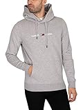 Tommy Jeans Herren TJM Straight Logo Hoodie Pullover, Grau (Lt Grey Htr), M