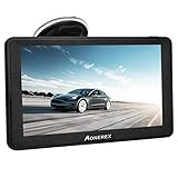 Navigationsgerät für Auto LKW Aonerex 7 Zoll Touchscreen GPS Navi Navigation Lebenslang Kostenloses Kartenupdate mit POI Blitzerwarnung Sprachführung Fahrspurassistent 52 Europa UK N