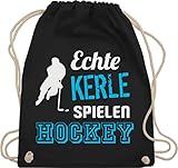 Shirtracer Eishockey Trikot Ersatz - Echte Kerle spielen Hockey - Unisize - Schwarz - eishockey - WM110 - Turnbeutel und Stoffbeutel aus Baumw