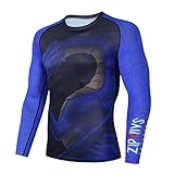 WENZHOU Laufshirt Herren Schnelltrocknendes Atmungsaktiv Funktions Langarm T-Shirt Sweatshirt Sportshirt Stehkragen Slim Fit Stretch Longsleeve für Outdoor Indoor Gym Running Shirt in vielen Farb