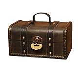 GJRFYJ CFSLP Retro-Aufbewahrungsbox aus Holz mit Schloss-Organizer Vintage-Dekorationszubehör-Kasten Wohnkultur (Color : A, Size : 18cm x 12.5cm x 9.5cm)