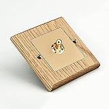 Foicags 86 Retro Switch verborgener amerikanischer Modezehn-Haushalt-Massivholz-Wand-antike Messing-Kippschalter-Schalttafel 1-4 Gang 2-Wege-Single Double Control Lampenschalter L