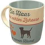 Nostalgic-Art Retro Kaffee-Becher - PfotenSchild - Ein Haus ist kein echtes Zuhause, Große Lizenz-Tasse als Vintage Geschenk für Hunde-Fans, 330