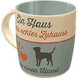 Nostalgic-Art Retro Kaffee-Becher - PfotenSchild - Ein Haus ist kein echtes Zuhause, Große Lizenz-Tasse als Vintage Geschenk für Hunde-Fans, 330