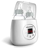 Grundig Flaschenwärmer Baby Fläschchenwärmer 3in1 - Anti Bauchweh Automatik für 2 Flaschen I Babykostwärmer mit Reise Sterilisator für Babyflaschen Gläschenwärmer Warmhalter baby bottle w