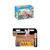 Playmobil City Life 70049 Rettungswagen mit Licht und Sound, Ab 4 Jahren + Duracell Plus AAA Alkaline-Batterien, 12er Pack