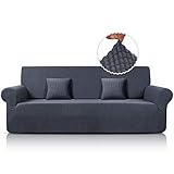 Sofa Überwürfe Jacquard Sofabezug Elastische Stretch Spandex Couchbezug Sofahusse Sofa Abdeckung in Verschiedene Größe und Farbe (Grau, 4-sitzer)