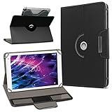 UC-Express Medion Lifetab E10604 E10412 E10511 E10513 E10501 Tablet Hülle Tasche Schutzhülle Case Cover 360° Drehbar, Farbe:Schw