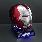 Iron Man Helm 1: 1MK5 Helmmaske Vollgesichtsmaske Elektrische Helme Avengers Film Rollenspiele Halloween Kostüme Metallisch-bunte Halterung