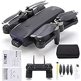 BOLORAMO DM107G WiFi-RC-Drohne mit HD-Luftbildkamera für Erwachsene Anfänger, Mini Faltbarer Stabiler Fliegender RC-Quadcopter mit LED-Leuchten für Kinder, Headless-Modus, Höhenhaltung(4K)
