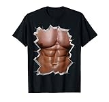 Herren Herren Muskel Shirt Bodybuilder Fake Sixpack T-S